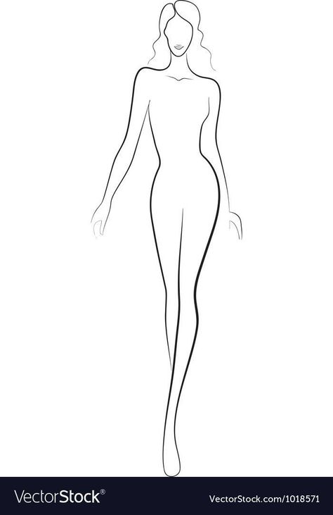 Body Silhouette Sketch, Silhouette For Fashion Design, Manican Art Drawing, Fashion Sketch Silhouette, Fashion Illustration Silhouette, Manniquine Body Drawing, Body Drawing Fashion Design, Slim Body Drawing, Manicans Drawing