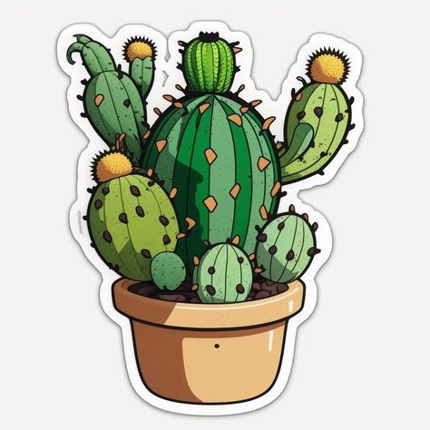 Pusheen Stickers, Tufting Diy, Agenda Stickers, Cactus Stickers, Disney Sticker, Cactus Art, Plant Drawing, Phone Wallpaper Patterns, Cute Kawaii Drawings