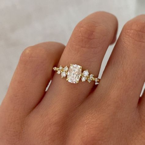 Pretty Engagement Rings, Dream Wedding Ring, Cute Engagement Rings, Future Engagement Rings, Cushion Cut Moissanite, Cushion Cut Ring, Wedding Aesthetic, Dream Engagement, Dream Engagement Rings