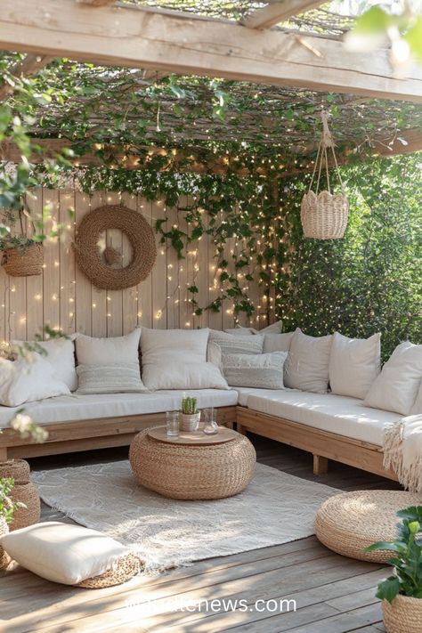 21 Outdoor Rooms to Create in Your Backyard in 2024 Back Patio Aesthetic, Outdoor Space Ideas Amazing Backyards, Cute Outdoor Patio Ideas, Outdoor Rooms Attached To House, Dream Patio Outdoor Living Spaces, Alfresco Ideas Australia, Boho Patio Decor, Cozy Outdoor Spaces, Outdoor Living Room Ideas