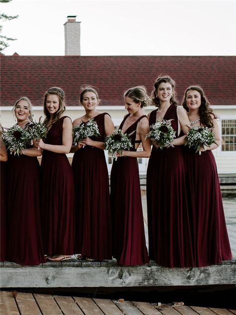 A-line Floor-length V-neck ... Dark Red Silk Bridesmaid Dress, Dark Wine Red Bridesmaid Dresses, Bridesmaid Dresses Wine Red, Burgundy Red Bridesmaid Dresses, Dark Wedding Bridesmaid Dresses, Dark Red Bridesmaids Dresses, Dark Maroon Bridesmaid Dresses, Dark Burgundy Bridesmaid Dresses, Blood Red Bridesmaid Dresses