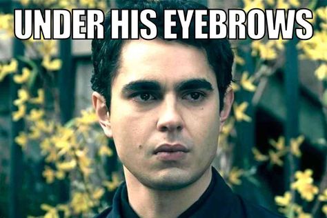 under his eyebrows nick handmaids tale Handmaids Tale Quotes Funny, The Handmaid's Tale Quotes, Handmaids Tale Quotes, A Handmaids Tale, Dystopian World, Eyes Meme, Handmaids Tale, Friday Meme, The Handmaid's Tale