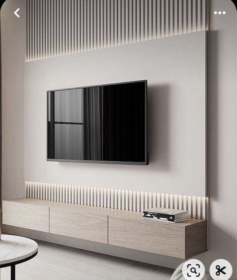 Fluted Walls, Tv Kastenwanden, Tv Room Decor, Modern Tv Room, Bedroom Tv Wall, Modern Tv Wall Units, Tv Stand Decor, Modern Tv Wall, Tv Room Design