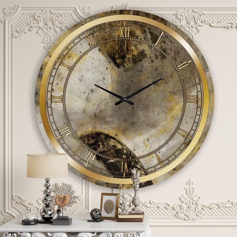 Wall Clock Decor Ideas, Clock Decor Ideas, Neutral Glam, Word Clock, Oversized Clock, Aluminum Panel, Oversized Wall Clock, Metal Clock, Neutral Walls