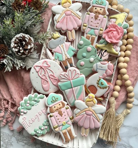 Nutcracker Dessert Table, Pink Nutcracker Cookies, The Nutcracker Themed Party, Nutcracker Birthday Theme, Nutcracker Ballerina Birthday Party, Nutcracker Smash Cake, Pastel Nutcracker Party, Nutcracker Gender Reveal Ideas, Pastel Nutcracker Birthday