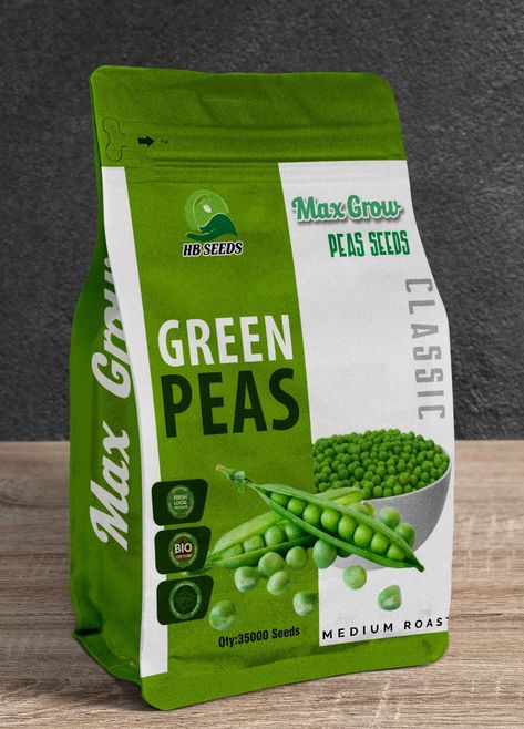 PEAS SEED BAG on Behance Seeds Packaging Design, Nutrition Illustration, Seed Packaging Design, Healthy Packaging, Premium Packaging Design, Graphic Designer Studio, Sage Plant, House Gate, Pouch Design