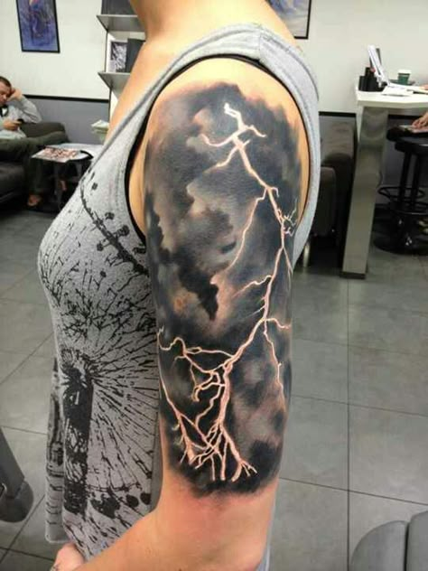 Thunderstorm Tattoo, Angels Tattoo, Storm Tattoo, Lightning Tattoo, Bolt Tattoo, Tattoo Filler, Skeleton Hand Tattoos, Angel Tattoos, Aesthetic Tattoos For Men