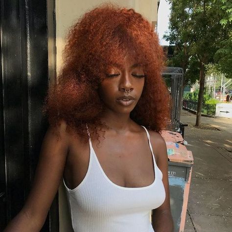 Hair Dye Ideas Black Women, Red Hair On Dark Skin, Hair Dye Ideas, Ginger Hair Color, Dyed Natural Hair, Sisterlocks, Real Hair, 4c Hairstyles, Colored Hair