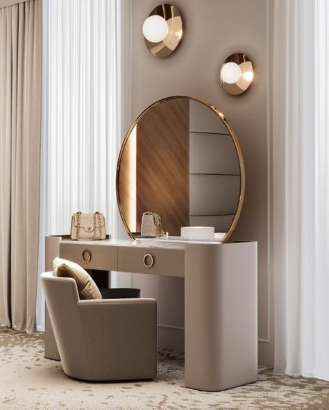 Modern trendy dressing table mirror with chair designs inspiration Classic Interior Design Luxury, Dressing Table Modern, Furniture Sets Design, تصميم الطاولة, Kids Room Interior Design, Office Interior Design Modern, Leather Sofa Living Room, Modern Office Interiors, Dressing Table With Chair