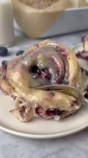 Britt Berlin, Michael Reynolds, Blueberry Sweet Rolls, Blueberry Cinnamon Rolls, Small Batch Baking, Breakfast Goodies, Cream Cheese Glaze, Blueberry Lemon Cake, Blueberry Jam