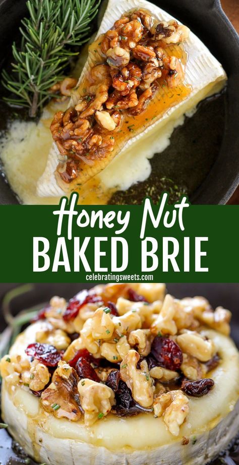 Brie Walnuts Honey, Brie Dishes, Brie Ideas, Baked Brie Toppings, Brie Toppings, Brie Cheese Appetizer, Baked Brie Honey, Honey Appetizers, Honey Walnuts