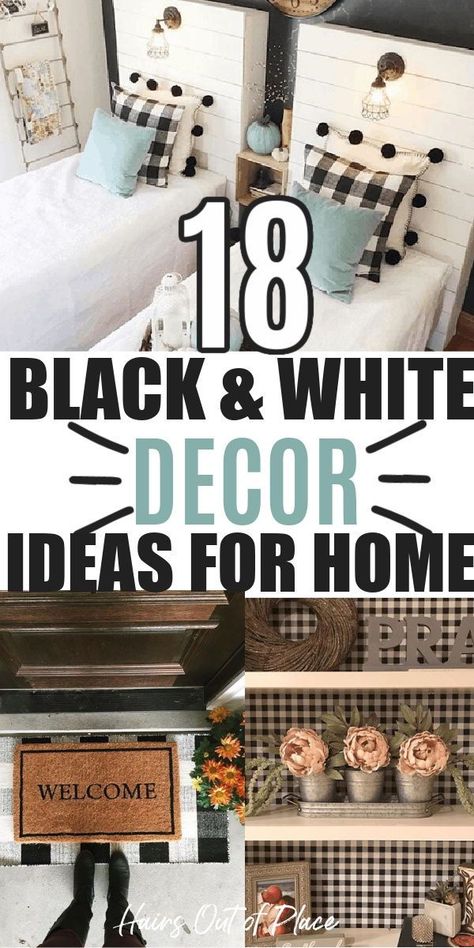 Black Buffalo Check Kitchen, Buffalo Check Living Room Decor, Black And White Buffalo Plaid Bathroom, Black Buffalo Check Living Room, Black And White Bedding Ideas Farmhouse, Black And White Buffalo Plaid Living Room, Black White Farmhouse Decor, Farmhouse Decor With Black Accents, Black And White Farmhouse Living Room Decorating Ideas