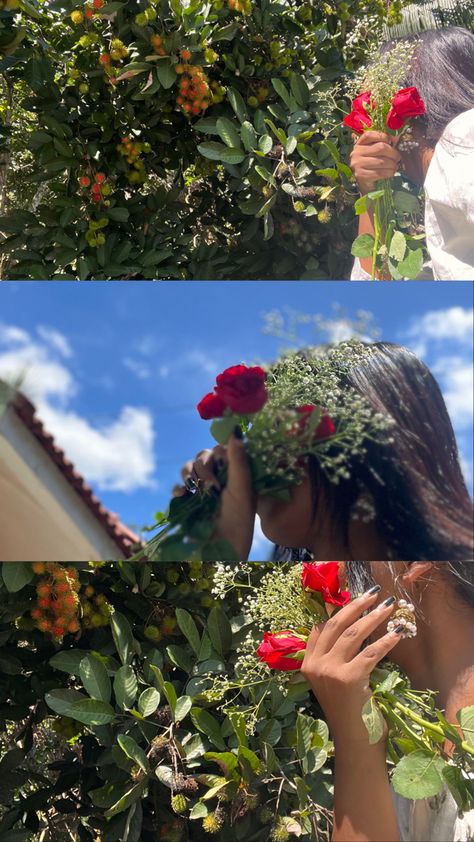 #roses #sky #snap #selfcare Roses Pictures Instagram, Rose In Hair Aesthetic, Rose Snap Story, Poses With Roses Photo Ideas, Hide Face Snap, Happy Birthday My Hubby, Sky Snap, Flower Screensaver, Rose Snap