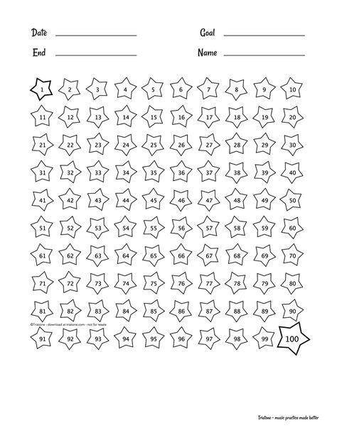 Printable PDF chart of 100 stars - print and share with your twinklers Music Practice Chart, Sticker Chart Printable, Calendar Designs, Printable Reward Charts, Goal Charts, Printable Star, Reward Chart Kids, Sticker Chart, Music Practice