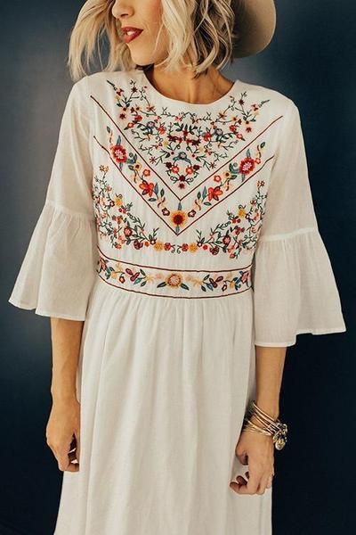 71a58e8cb75904f24cde464161c3e766desc50359955ri Mode Tips, White Mini Dress Outfit, Blazer Outfit, Mini Dress Formal, Beauty Dress, Mode Inspo, Embroidery Dress, Boho Stil, Dress Plus Size