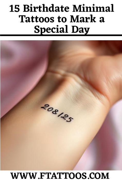 Birthdate Tattoos For Women, Birthday Month Tattoo Ideas, Tattoo Ideas Birthday, Date Of Birth Tattoos Children, Birthdate Tattoos, Birthdate Tattoo Ideas, Birthdate Tattoo, Dainty Designs, Minimalist Tattoo Ideas