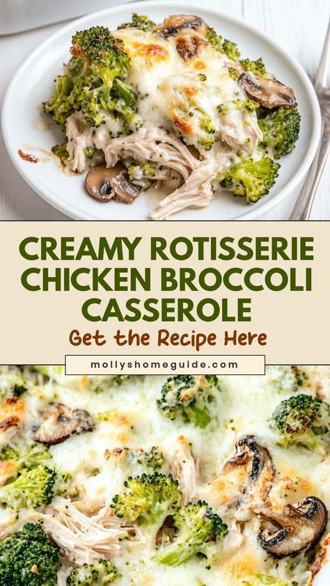 Looking for a delicious and easy dinner idea? Try this tasty rotisserie chicken broccoli casserole recipe! Packed with flavorful rotisserie chicken, nutritious broccoli, and creamy cheese sauce, this casserole is sure to become a family favorite. It's the perfect way to enjoy a comforting meal that's quick to prepare. Make it ahead of time for a convenient weeknight dinner or bring it to your next potluck for a crowd-pleasing dish everyone will love. Healthy Meals For Leftovers, Broccoli Rotisserie Chicken, Toaster Oven Casserole Recipes, Easy Healthy Oven Meals, Crockpot Recipes Using Leftover Rotisserie Chicken, Recipe For A Crowd Dinner, Easy Healthy Rotisserie Chicken Recipes, Rotisserie Chicken Broccoli Recipes, Weight Watchers Rotisserie Chicken Meals