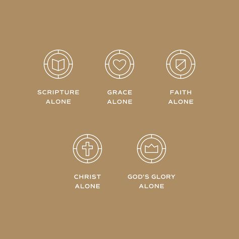 The Five Solas, Five Solas, 5 Solas, Christmas Sketch, Grace Alone, God's Glory, Church Logo, The Reformation, Arlington Va