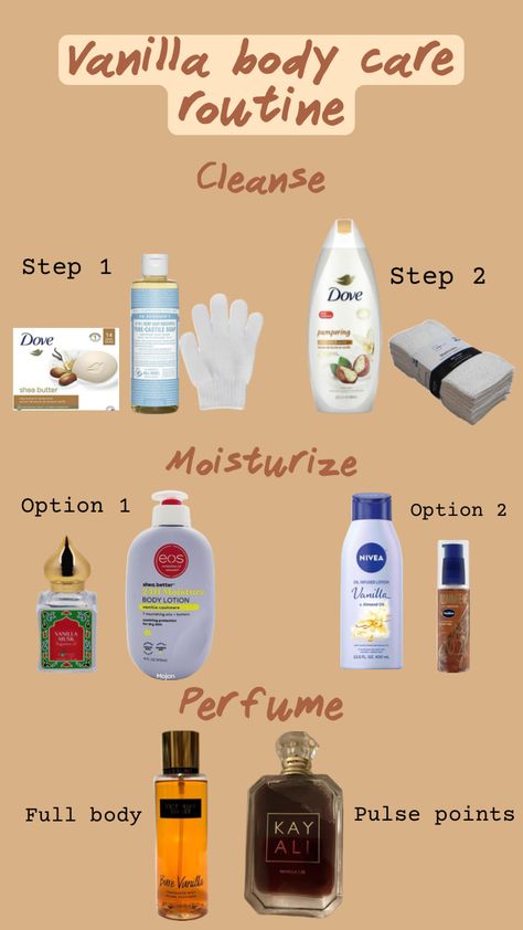 Ultimate vanilla body care routine 🤎 #vanillabodycareroutine #vanillagirlaesthetic #vanillaperfume #vanilladove #vanillacashmere Vanilla Body Care, Fragrance Lab, Body Hygiene, Hygiene Care, Basic Skin Care Routine, Shower Skin Care, Body Smells, Body Shower, Healthy Skin Tips