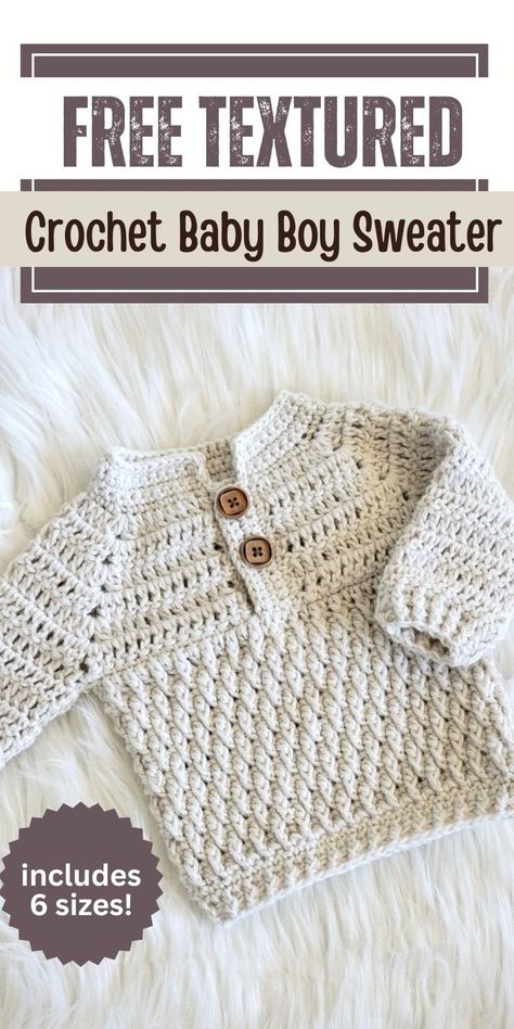 Create an adorable textured crochet baby boy sweater that's perfect for your little one! This crochet baby sweater pattern makes crafting cute crochet boy clothes a breeze. Our top-down crochet sweater design works perfectly for crochet child sweaters and toddler sweaters. These crochet baby sweaters feature a charming texture that's both stylish and cozy. Crochet Top Down Baby Sweater, Crochet Newborn Jumper, Starfish Baby Crochet, Boys Crochet Vest, Boy Crochet Sweater Free Pattern, Crochet On Top Of Crochet Stitches, Toddler Boy Crochet Sweater Pattern Free, Knitted Toddler Sweaters, Premier Puzzle Yarn Patterns