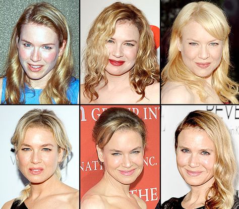 Forever fresh-faced and fabulous—that's Renee Zellweger, blonde beauty and beloved film star, for you! Look back with Us at how the Bridget Jones's Diary actress has transformed through the years. Renee Zellweger Hair, Renée Kathleen Zellweger, Plastic Surgery Pictures, Theatre Makeup, High Fashion Makeup, Kelly Osbourne, Renee Zellweger, Bridget Jones, Rave Bra