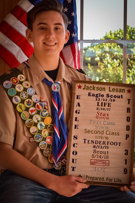 Scout Master Gift Ideas, Eagle Scout Photo Shoot, Eagle Scout Gift Ideas, Cub Scout Shadow Box Ideas, Cub Scout Crossover Ceremony Ideas, Eagle Scout Court Of Honor Ideas, Eagle Scout Board, Eagle Scout Display, Eagle Scout Quilt