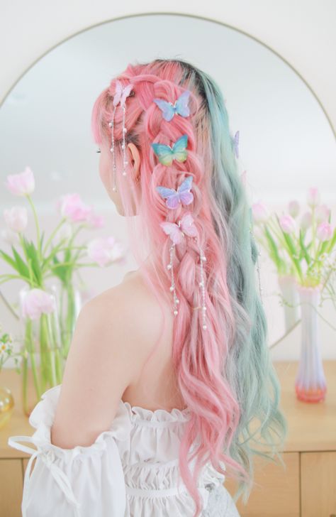 Fairy Hairstyles Shoulder Length, Mei Yan, Peach Prc, Fairy Hairstyles, Romantic Braid, Basic Hairstyles, Half Braid, Crown Aesthetic, Gorgeous Braids