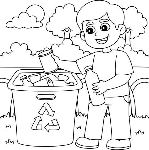 Trash Drawing, Environment Drawing, Earth Day Coloring Pages, Drawing Sheet, Color Worksheets, Floral Poster, Cool Coloring Pages, Art Drawings For Kids, Cute Coloring Pages