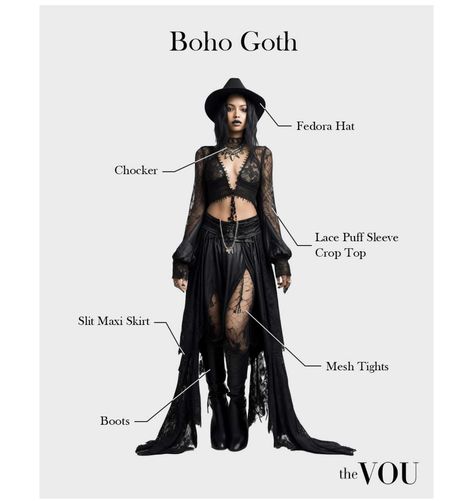 Goth Country Aesthetic, Goth Boho Outfits, Boho Goth Outfits, Goth Country, Country Goth, Bohemian Style Shoes, Bohemian Outfits Summer, Bohemian Goth, Hippie Goth