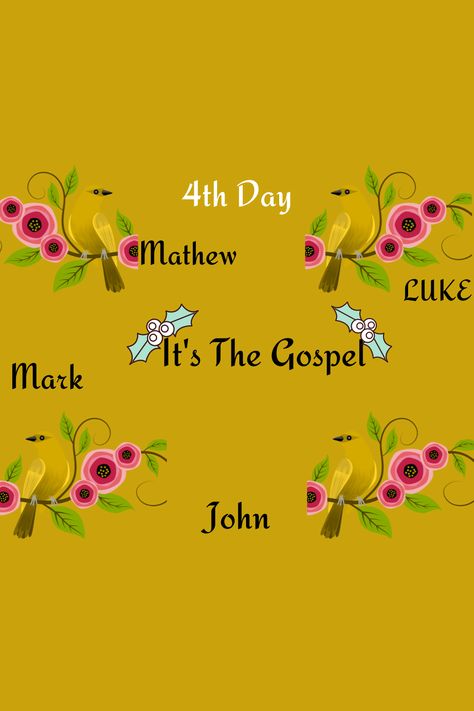 Mathew, Mark, Luke, and John. The 4 Gospel, Luke 2:11 Christmas Printable, John 1:14 Christmas, The Gospel According To St. Matthew, Luke 10:38-42 Mary And Martha, Gospel Of Luke, The 4, Holidays, Christmas