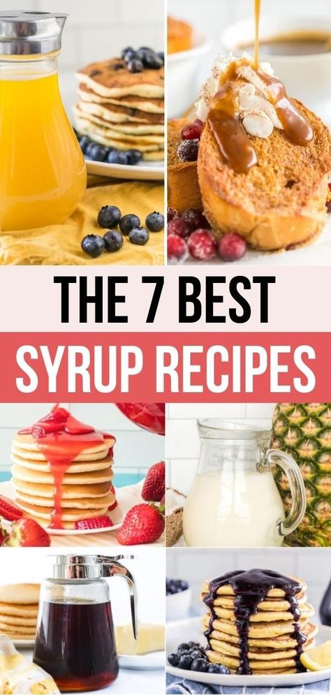 These 7 syrup recipes for warm, homemade syrup can boost your pancakes or waffles from good to great. It’s time to cross syrup off your shopping list. Each one of these simple syrup recipes will win a taste test every time over store-bought syrups. In addition, you will not find many of these flavors on the grocery store shelves. Flavored Pancake Syrup Recipe, How To Make Syrup For Pancakes Easy, Making Syrup For Pancakes, Homemade Syrup For French Toast, Flavored Pancake Syrup, Homemade Syrup For Pancakes Easy, Waffle Syrup Ideas, Syrup Recipes For Pancakes, Homemade Pancake Syrup Easy