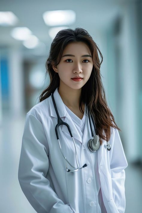 Vietnamese female doctor stethoscope hospital portrait. | premium image by rawpixel.com / Ratcharin Noiruksa Doctor Pictures Female, Doctor Portrait, Sunset Painting Easy, Formal Photoshoot, Doctor Stethoscope, Doctor Light, Female Nurse, Foto Best Friend, Doctor Images