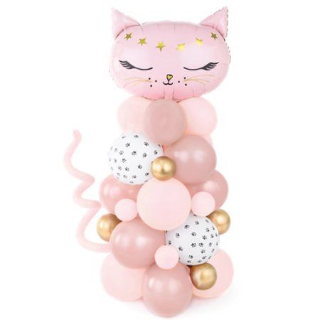 Pink Cat Bouquet DIY Balloon Kit - HoorayDays My Little Pony, Balloon Cat, Cat Balloon, Balloon Bouquet, Pink Cat, Balloon Garland, Minion, Baby Mobile, Foil