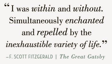 This is a quote of The Great Gatsby  What this shows about Jay Gatsby's personality is that he's a watcher, an observer or spectator. He usually is a guy that picks out the situations he wants to be in after he looks over everything first, just like he does at his parties and only certain people talk to him and see him but others don't what he even looks like. An example of this is when Gatsby greeted Nick and told him who he was. Pretty Sentences, Great Gatsby Quotes, Catch 22, Zelda Fitzgerald, Fitzgerald Quotes, F Scott Fitzgerald, Important Quotes, Goddess Energy, Dark Soul