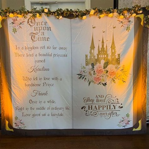 Princess Bridal Shower Backdrop Fairytale Wedding Banner Happily Ever After Engagement Decor Once Upon A Time Love Gives Us a Fairytale - Etsy Fairytale Backdrop, Princess Bridal Shower, Fairytale Bridal Shower, After Engagement, Fairytale Bridal, Engagement Decor, Photo Booth Backdrop Wedding, Fairytale Decor, Princess Decorations