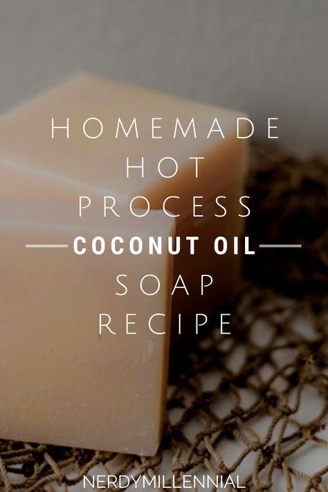 Homemade Hot Process Coconut Oil Soap Recipe (For Body Care And Laundry) Coconut Oil Soap Recipe, Natural Body Soap, Laundry Soap Recipe, Hot Process Soap, Homemade Coconut Oil, Lye Soap, Coconut Oil Soap, Diy Coconut Oil, Handmade Soap Recipes