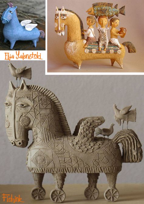 Elya Yalonetski, Clay Horse, Cerámica Ideas, Sculptures Céramiques, Clay Animals, Pottery Sculpture, Horse Sculpture, Ceramic Animals, Mystical Art