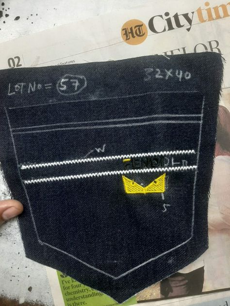 Fendi Jeans, Jeans Back Pocket, Denim Pocket Details, Back Pocket Embroidery, Pocket Embroidery, Denim Pocket, Jeans Men, Back Pocket, Eid Mubarak