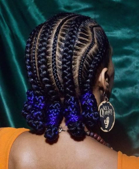 Cornrows To The Back, Big Cornrows, Crown Hairstyle, Back Braid, Feed In Braids Hairstyles, Hair Adviser, Single Braids, Beautiful Hairstyle, African Hair Braiding Styles