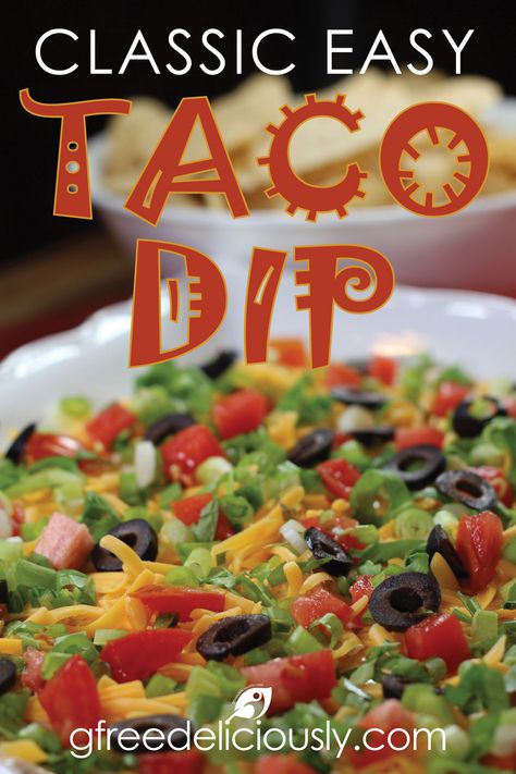 Taco Dip the delicious appetizer or snack with a South of the border kick! No party, movie night, tailgate, or get-together is complete without this Classic Easy Taco Dip recipe. Taco Plate Dip, Mexican Taco Dip, Cold Taco Dip, Hamburger Dip, Easy Taco Dip, Taco Plate, Game Day Dip, Taco Dip Easy, Party Movie Night