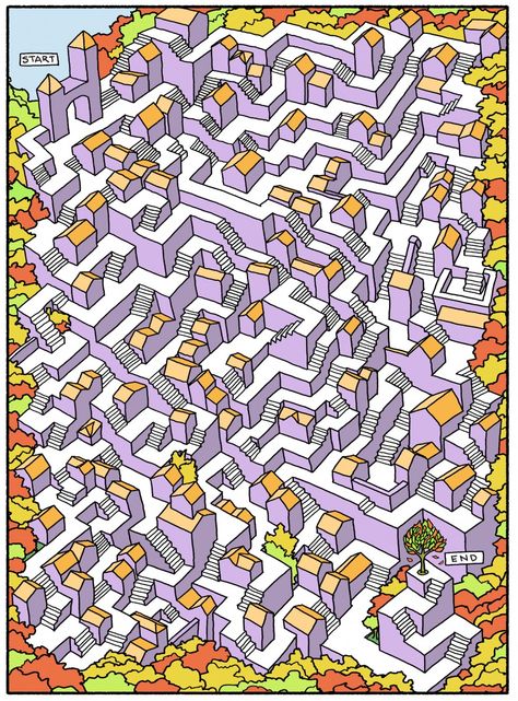 From Here to There: A Book of Mazes to Wander and Explore Maze Drawing, 3d Maze, Maze Book, Printable Mazes, Maze Design, Maze Puzzles, Maze Game, Homeschool Elementary, Dungeon Maps