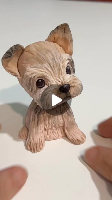 Patricia Santoro on Instagram: "Making a miniature Yorkie . Sugar modeling paste. # Cake decoration #fondant#puppy#dogs" Yorkie Cake, Fondant Puppy, Miniature Yorkie, Fondant Dog, Miniature Puppies, Fondant Animals, Modeling Paste, Puppy Dogs, Pound Cake