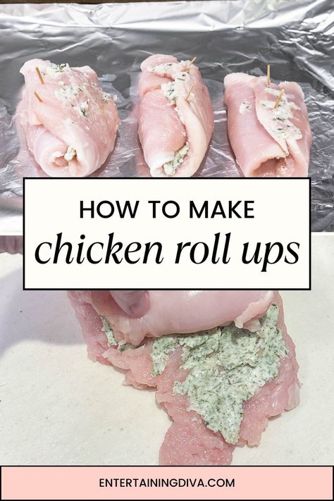 Baked Garlic Butter Chicken Roll Ups | Easy Dinner Recipes Chicken Rolls Ups, Stuffed Chicken Rolls Recipe, Chicken Roll Up, Rolled Stuffed Chicken Breast, Chicken Roll Up Recipes, Rolled Chicken Breast Recipes, Chicken Breast Roll Ups, Chicken Roll Ups Stuffed, Boneless Chicken Breast Recipe