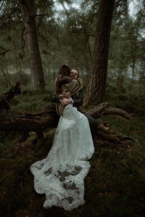 Scottish Elopement, Scotland Elopement, Moody Wedding Photography, Forest Theme Wedding, Enchanted Forest Wedding, How To Elope, Scotland Wedding, Fairy Wedding, Wedding Photography Styles