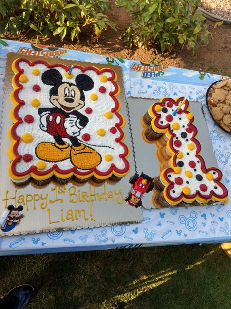 Pull Apart Cupcake Cake Mickey Mouse, Mickey Mouse Birthday Cupcake Cake, Disney Pull Apart Cupcakes, Mickey Pull Apart Cupcake Cake, Mickey Sheet Cake, Mickey Mouse Cupcake Cake Pull Apart, Mickey Cupcake Cake, Mickey Mouse Pull Apart Cupcakes, Mickey Mouse Birthday Cupcakes