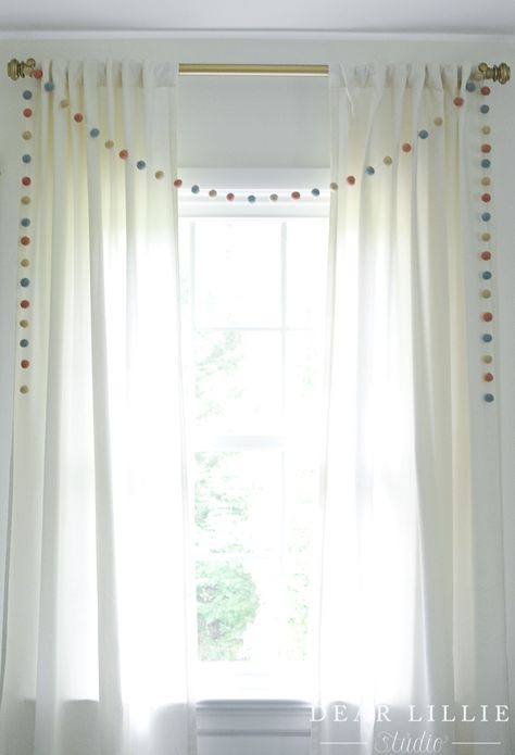 A Soft and Whimsical Nursery - Dear Lillie Studio Kids Bedroom Short Curtains, Purple Curtains Bedroom Kids, Kawaii Curtains Bedroom, Pink Nursery Curtains & Drapes, Closet Curtains, Dear Lillie, Whimsical Nursery, Plain Curtains, Unicorn Bedroom Curtains & Drapes