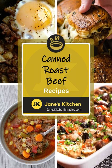 Canned Roast Beef Recipes Can Beef Recipes Ideas, Canned Beef Recipes Dinners, Canned Roast Beef Recipes, Canned Roast Beef, Canned Beef Recipe, Roast Beef Dishes, Canned Beef, Can Chicken Recipes, Cooking Roast Beef