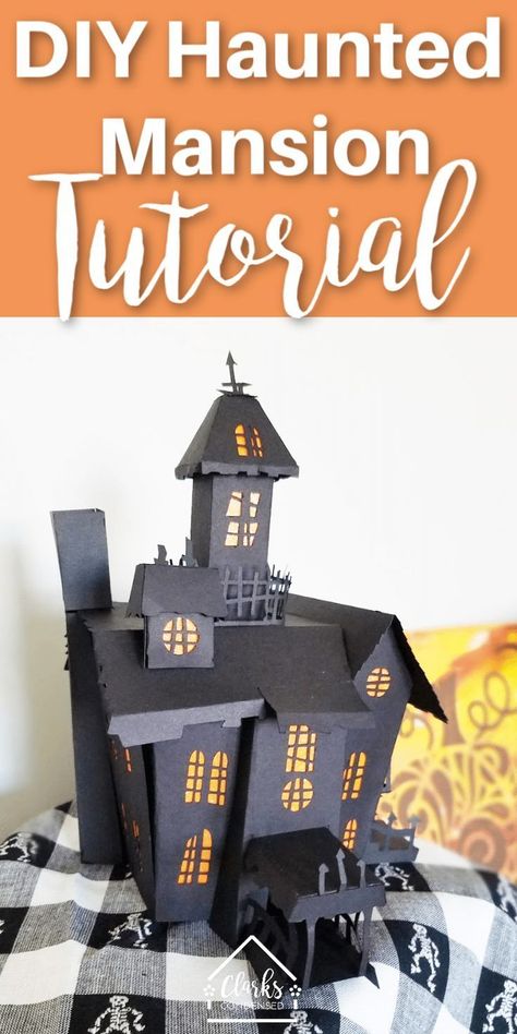 A fun and festive Halloween decoration made with your Cricut Maker or Explore Air 2. Easy to make and follow instructions #Halloween #Cricut #CricutMade #CricutMaker #HalloweenDecor Diy Haunted Mansion, Festive Halloween Decor, Halloween Cricut, Halloween Decor Diy, Hallowen Ideas, Halloween Paper Crafts, Casa Halloween, Best Friend Halloween Costumes, Fall Is In The Air