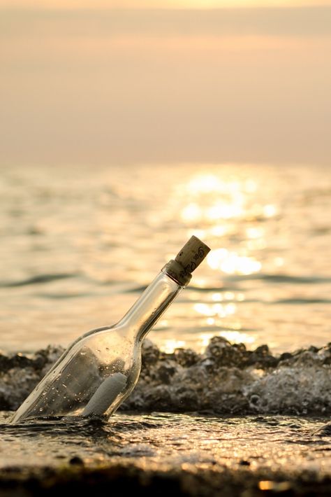 I wonder.........hmmm.  ♥A Beach At Sunset, Ao Nang, Image Nature, Message In A Bottle, Krabi, Sea Breeze, Pattaya, Black White Photos, Black N White