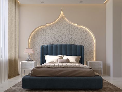 Arabic Bedroom Design, White Moroccan Bedroom, Arabic Bedroom, Morocco Bedroom, Moroccan Style Bedroom, Modern Moroccan Decor, Bed Top View, Moroccan Decor Bedroom, Classical Bedroom